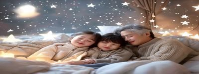儿童与成人共同聆听助眠asmr白噪音，家庭睡
眠改善场景温馨记录